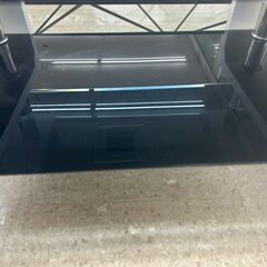 ★リユースのサカイ高崎店★TJ13768  ガラステーブル 白 H42.5×D6×W105 クリーニング済みの画像