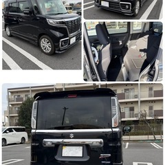 車検R9.11！全込み！スペーシアカスタム！4WD！ハイブリッド！ブラック！交換可！交渉可！の画像