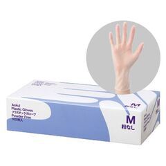 未開封 アスクル プラスチックグローブ クリア M  8箱セット (100枚×8箱)の画像