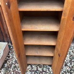 《値下げ》木製　下駄箱 靴 シューズ入れ 収納棚 【サイズ】約46×33×105cmの画像