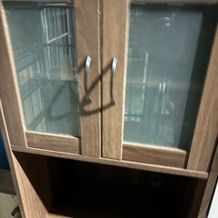  食器棚 幅60 キッチン収納 キッチンラック キッチンボード 隙間収納 木製 引き戸 棚 台所 の画像