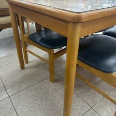 ★リユースのサカイ高崎店★TJ13774  4人掛けダイニングセット ライトブラウン H68×D74×W119 クリーニング済みの画像
