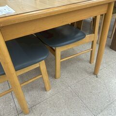 ★リユースのサカイ高崎店★TJ13774  4人掛けダイニングセット ライトブラウン H68×D74×W119 クリーニング済みの画像