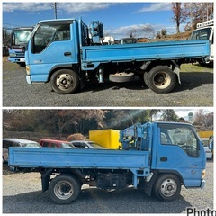 NOX.PM適合！マフラー燃焼装置無し！H14年いすゞエルフ積載2トン！タダノ1トン吊り3段クレーン、ミニ、簡易クレーン！フレームOKの画像