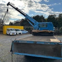 NOX.PM適合！マフラー燃焼装置無し！H14年いすゞエルフ積載2トン！タダノ1トン吊り3段クレーン、ミニ、簡易クレーン！フレームOKの画像