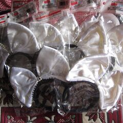 大きなリボンのカチューシャ　11本　(ピンク５本　シルバー６本) 包材に劣化がありますの画像