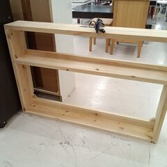 リユースのサカイ栃木店★ジモティ割あり★  キッチンラック ベージュ W97×D15×H66 クリーニング済み TC12091の画像