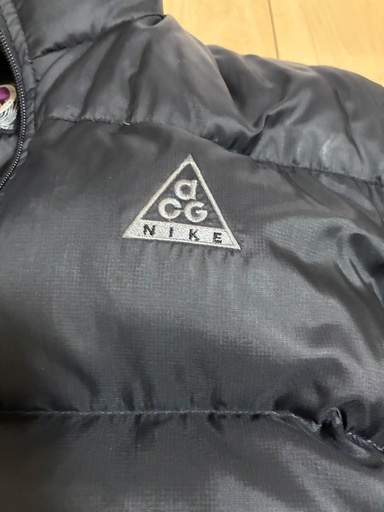 90s NIKE ACG ナイキ ダウンジャケット　ブラック　刺繍ロゴ　L