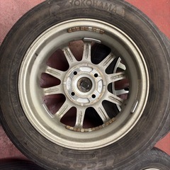 13インチアルミホイール タイヤ付 4本セット 4.0J +42 Quant pcd100 4穴 の画像