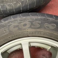 13インチアルミホイール タイヤ付 4本セット 4.0J +42 Quant pcd100 4穴 の画像