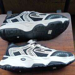 新品 26cm メンズ スニーカー ホワイト ブラック 厚底 シューズ 普段着 識別番号:【N591-S】の画像