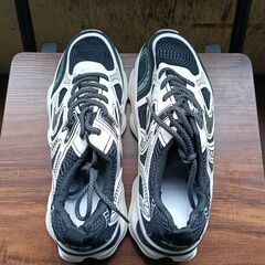 新品 26cm メンズ スニーカー ホワイト ブラック 厚底 シューズ 普段着 識別番号:【N591-S】の画像