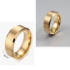 ステンレス製/ゴールドリング8mm（新品）21号の画像