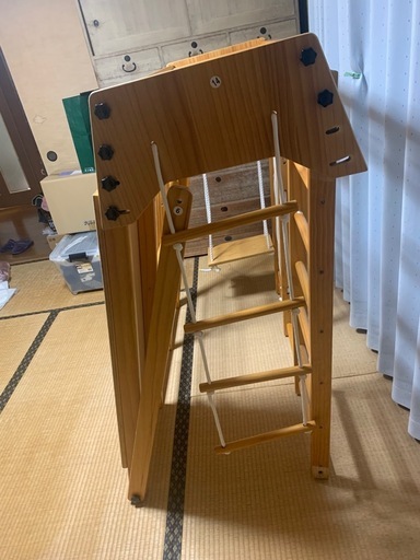 ｛使用済み］室内木製折り畳み式ジャングルジム　滑り台付き　耐荷重40kg