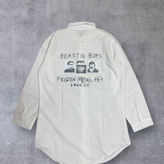 【レア】BEASTIE BOYS アートワーク ドレスシャツ コットンシャツ Lの画像