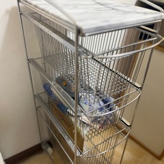 キャスター付き マーブルトップスリムトローリー 3段の画像