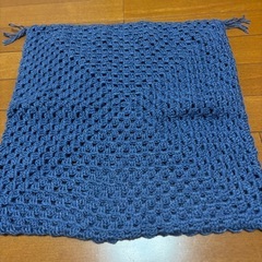 手編みニット小物　セット　マフラー　ストール　膝掛け　ひざ掛け　椅子カバーの画像