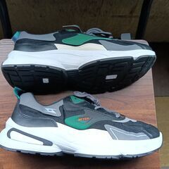 新品 26.5cm メンズ スニーカー ブラック 厚底 シューズ 普段着 識別番号:【N593-S】の画像