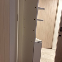 隙間収納、ランドリー収納、棚（白）の画像