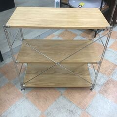＼家具＊家電のお店／【ｼﾞｬﾝｸﾞﾙｼﾞｬﾝｸﾞﾙ石川金沢店】スチールユニットシェルフ オーク材棚 無印良品 木目調W(幅)84×D(奥行き)40×H(高さ)83cmの画像