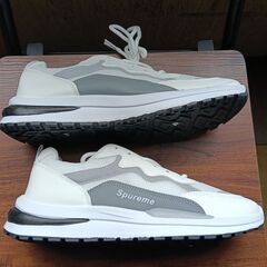 新品 25.5cm メンズ スニーカー ホワイト 厚底 シューズ 普段着 識別番号:【N596-S】の画像