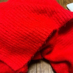 赤Vネック ニットの画像