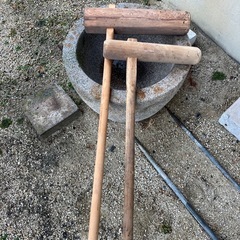 餅つきセット 臼と杵(大人用と子供用)の画像