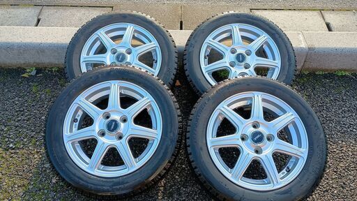 【取り引き中です】ブリヂストン製  軽自動車用スタッドレスタイヤ+アルミホイール4本セット 155/65R14 ICEPARTNER2