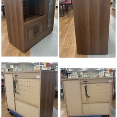 S130 ⭐ ワイエムワールド レンジ台 キッチンカウンター ブラウン 幅88cm USEDの画像