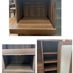 S130 ⭐ ワイエムワールド レンジ台 キッチンカウンター ブラウン 幅88cm USEDの画像