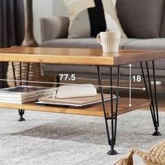 LOWYA 天然木パイン材 85幅テーブルの画像