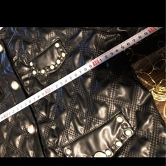 ライダースジャケット　CHANEL的　キルティング　パールの画像