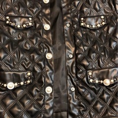 ライダースジャケット　CHANEL的　キルティング　パールの画像