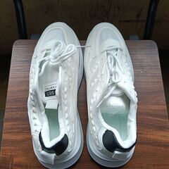 新品 27cm メンズ スニーカー ホワイト 厚底 シューズ 普段着 識別番号:【N600-S】の画像