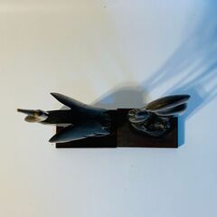 置物 鶴 小鳥 水牛の角 セットの画像