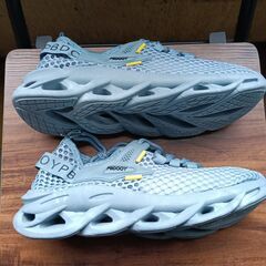 新品 25cm メンズ スニーカー ブルー 厚底 男女兼用 シューズ 識別番号:【N603-S】の画像