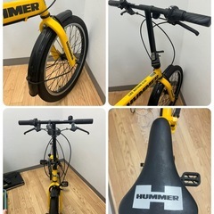 ハマー　HUMMER 折りたたみ自転車　6段ギア　イエロー　黄色　SHIMANO 20インチタイヤの画像