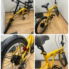 ハマー　HUMMER 折りたたみ自転車　6段ギア　イエロー　黄色　SHIMANO 20インチタイヤの画像