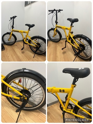 ハマー　HUMMER 折りたたみ自転車　6段ギア　イエロー　黄色　SHIMANO 20インチタイヤ