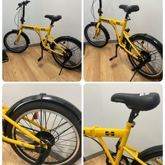 ハマー　HUMMER 折りたたみ自転車　6段ギア　イエロー　黄色　SHIMANO 20インチタイヤの画像