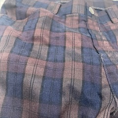 【断捨離】レディースL　チェック柄のボトムス　茶系🤎の画像