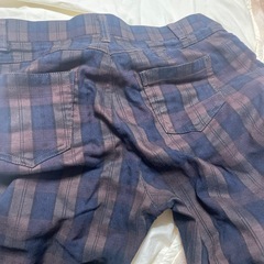 【断捨離】レディースL　チェック柄のボトムス　茶系🤎の画像