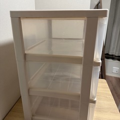 ※引取先決まりました【無料】3段衣装ケース（ワイドタイプ）｜クローゼット収納｜引越しのためお譲りしますの画像