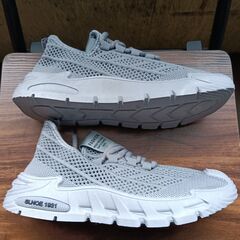 新品 24.5cm レディース スニーカー グレー 厚底 シューズ 識別番号:【N604-S】の画像