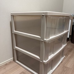 【無料】大型3段衣装ケース｜大容量ワイドタイプ｜引越しのためお譲りします（セット購入歓迎！）の画像