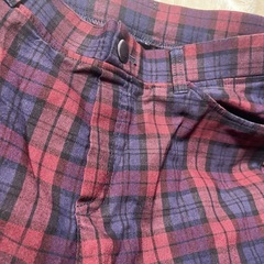 【断捨離】レディースL 赤チェック柄　温かみがあるボトムス❤️の画像