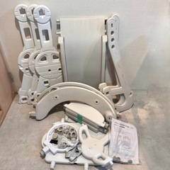 【美品】室内遊具 3in1（すべり台・ブランコ・バスケットゴール）の画像