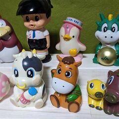 ●十二支（えと）フルコンプ＋α★JA ソフビ 貯金箱 勢揃い＋信金しんちゃん 他★子 牛 寅 兎 龍 蛇 馬 羊 猿 鳥 犬 猪◎まとめて１６体◎の画像