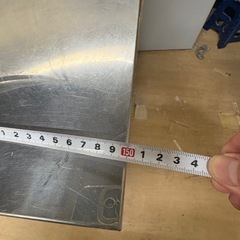 ステンレス作業台・戸棚付き　幅150×奥行45×高さ80cm　業務用カウンターの画像