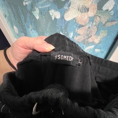 【SOMEDIFF】黒　ピンストライプ　細身スウェットの画像